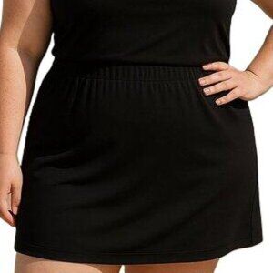 Liz Claiborne Swim Skirt Attached Panty Elastic Waist Stretch Black Size 16